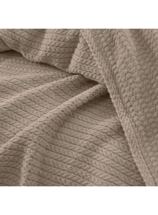 Relax Premium Egyptian Cotton Orchid Throw Blanket Ultra Soft And Lightweight With Elegant Woven Design King Size 255 × 225 cm Perfect For Bed Sofa And Couch  Dark Cafe Color - Image 2